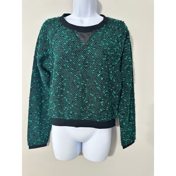 Sweaters - Hunter Dixon Textured‎ Knit Sweater Green Black Long Sleeve Size Small